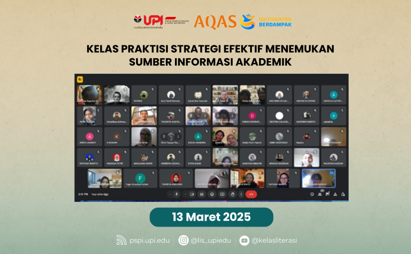 MAHASISWA PERPUSTAKAAN DAN SAINS INFORMASI ANGKATAN 2022 MENGIKUTI KELAS PRAKTISI STRATEGI EFEKTIF MENEMUKAN SUMBER INFORMASI AKADEMIK