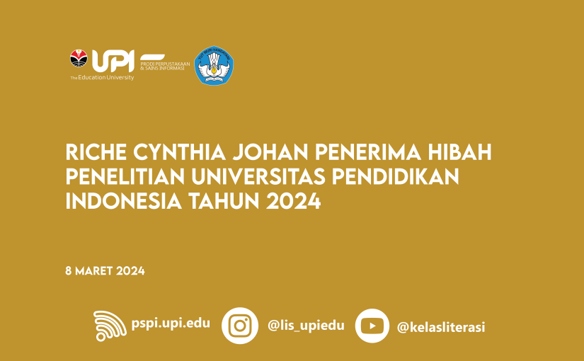 RICHE CYNTHIA JOHAN PENERIMA HIBAH PENELITIAN UPI TAHUN 2024
